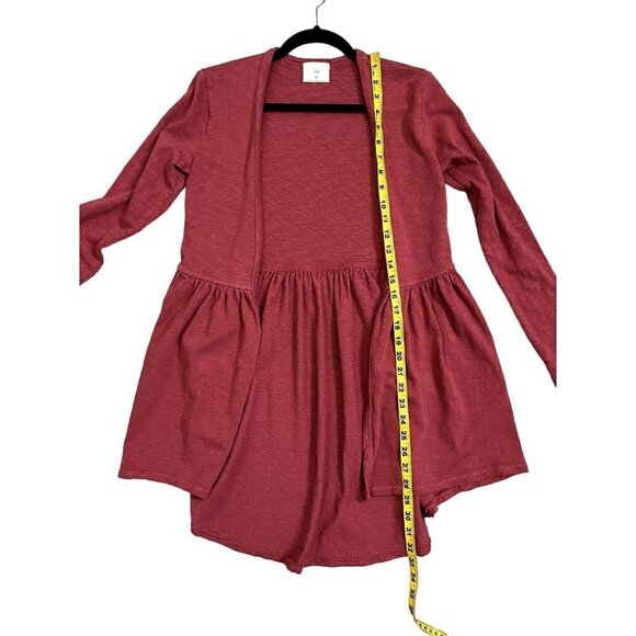 Anthropologie T.LA Gathered Hem Open Front Cotton Cardigan XS - Picture 10 of 11